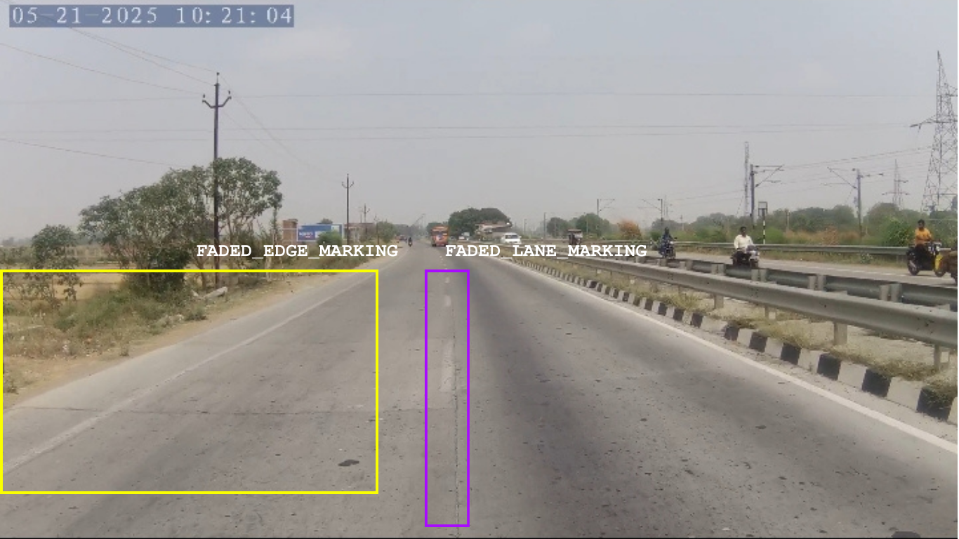 Faded Road Markings