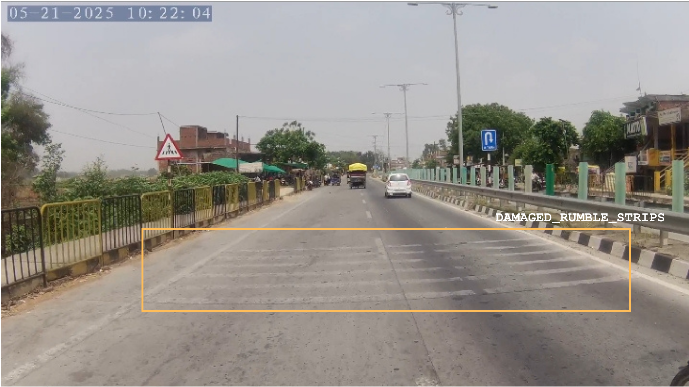 Damaged Rumble Strips