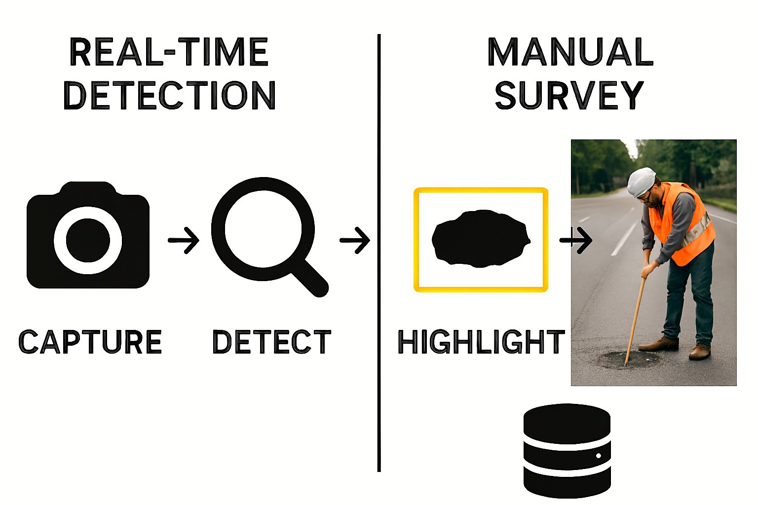 Pothole and Crack Detection on Mobile Device